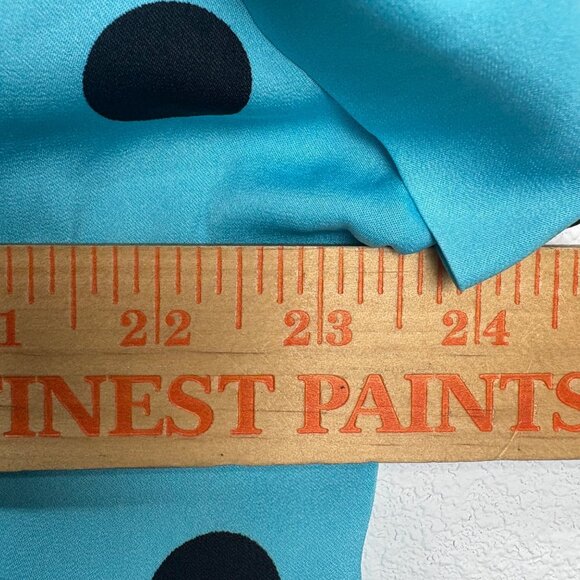 Worthington XL Blue Polka Dot Short Sleeve Blouse Vintage Lightweight Work - Picture 5 of 5